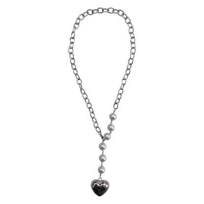 Puffy Heart Pearl Necklace