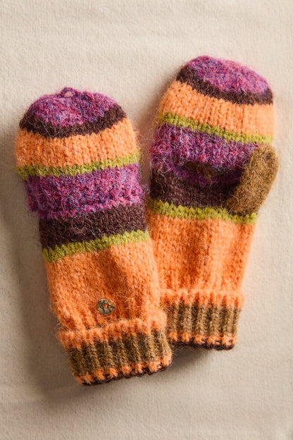 Super Stripe Glove in Hot Coral