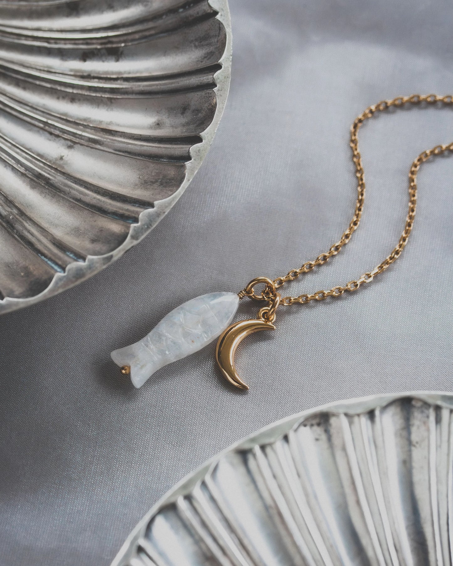 La Pesca Bella Gemstone Charm Longer Length Necklace