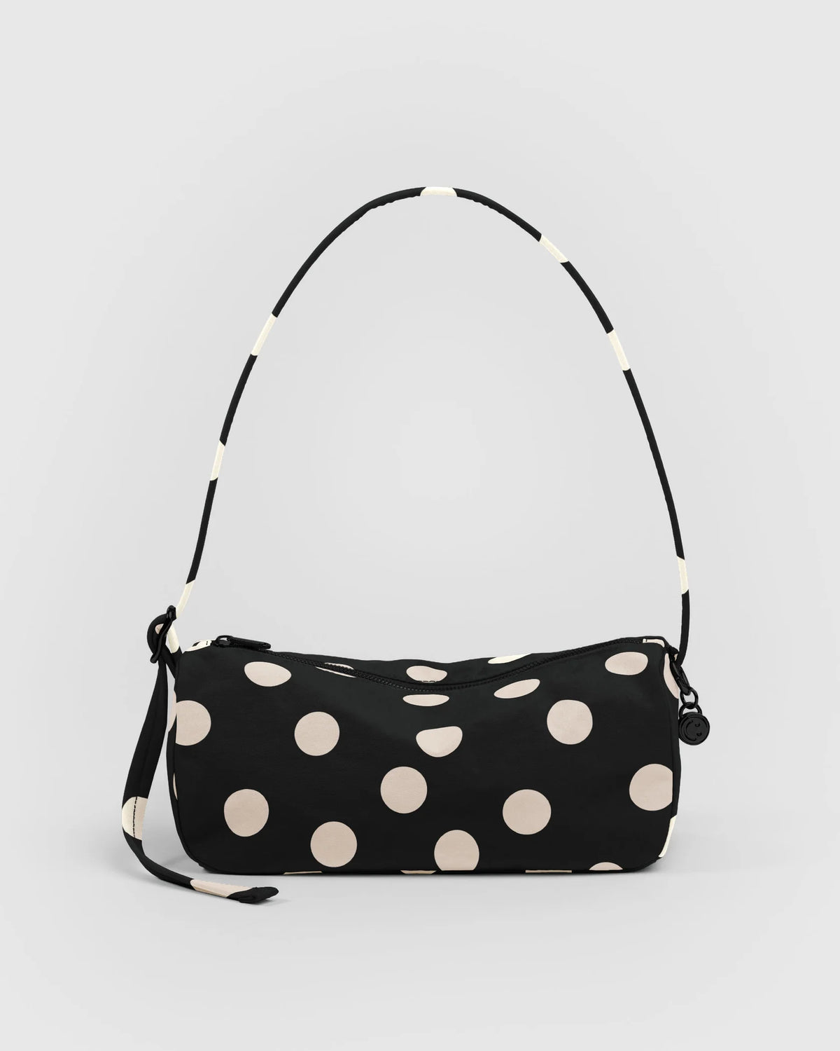 Nylon Loaf Bag - Black & Cream Polka Dot