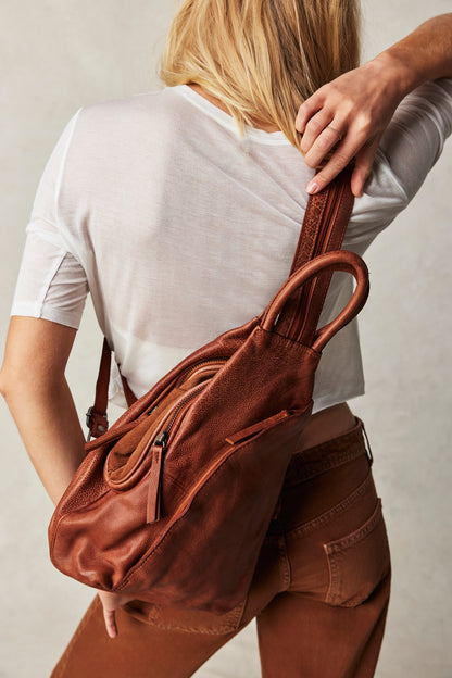 Soho Convertible Sling Bag in Distressed Brown