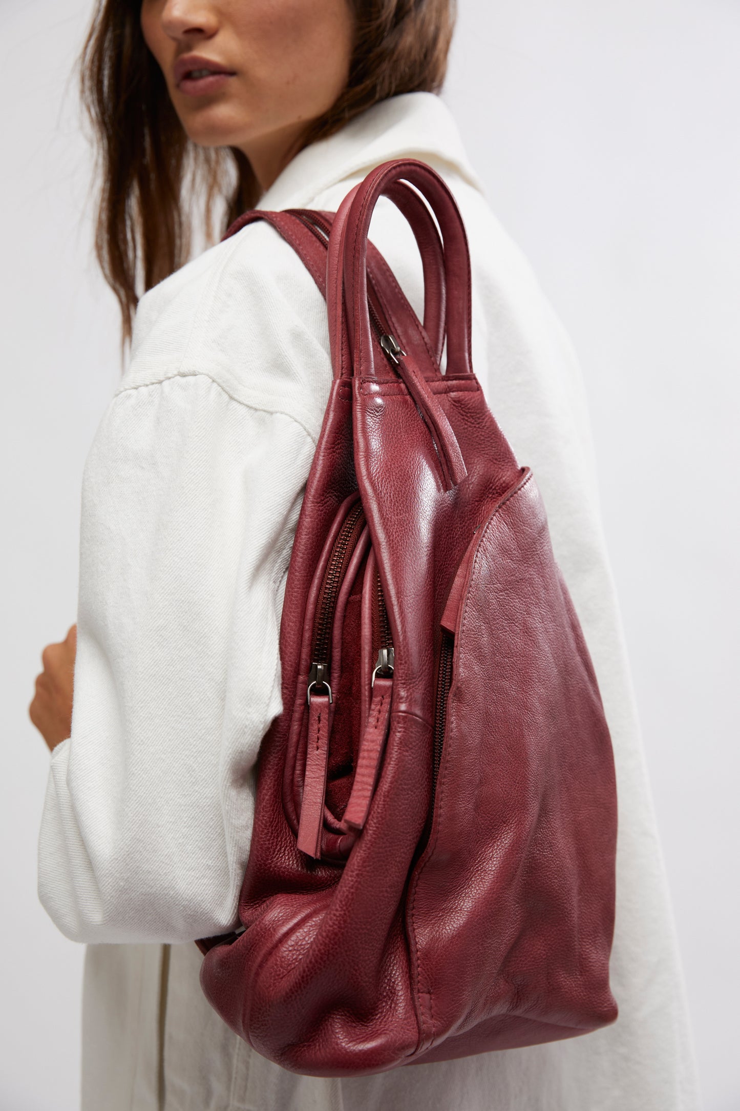 Soho Convertible Sling Bag in Crimson