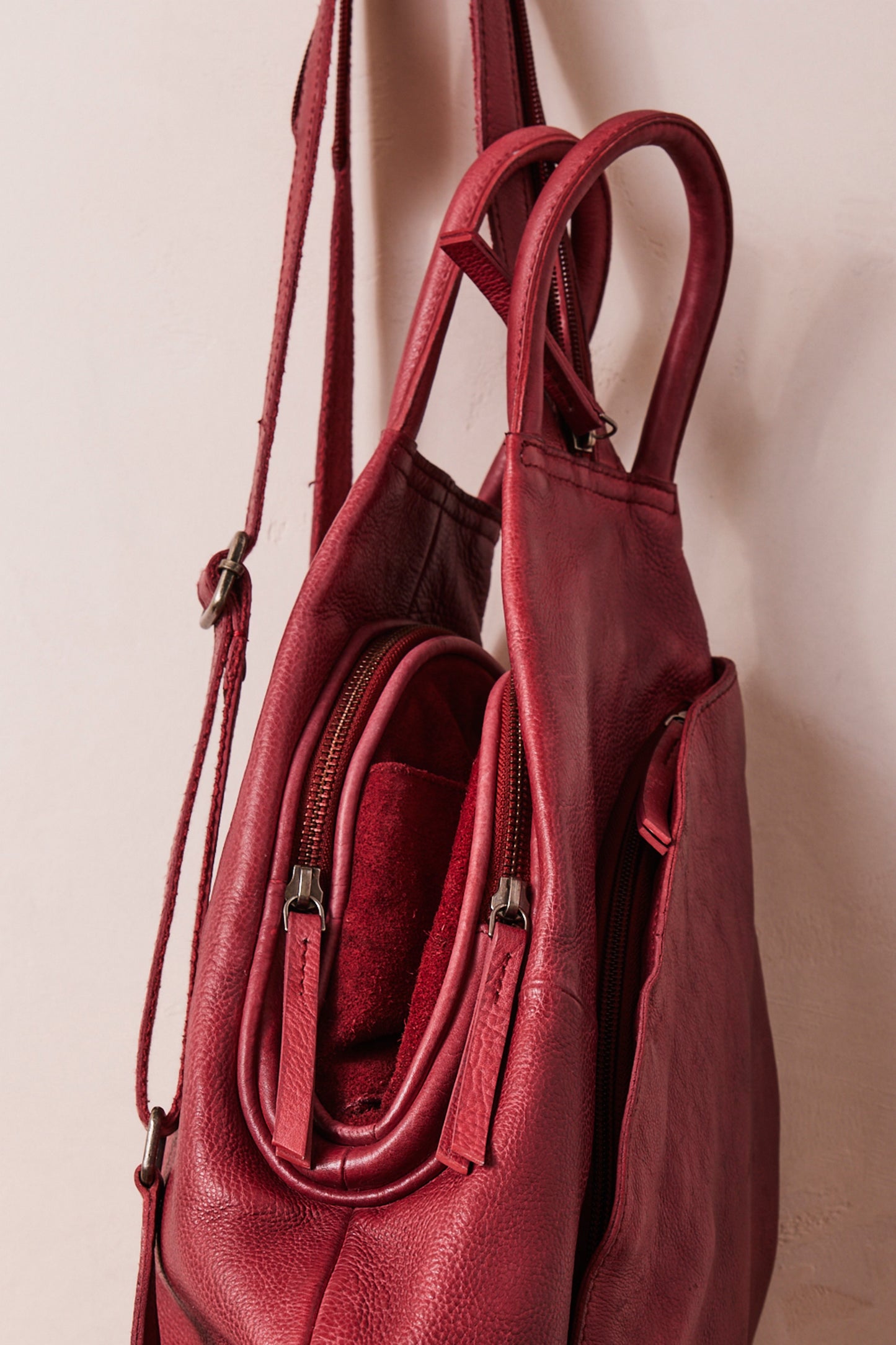 Soho Convertible Sling Bag in Crimson