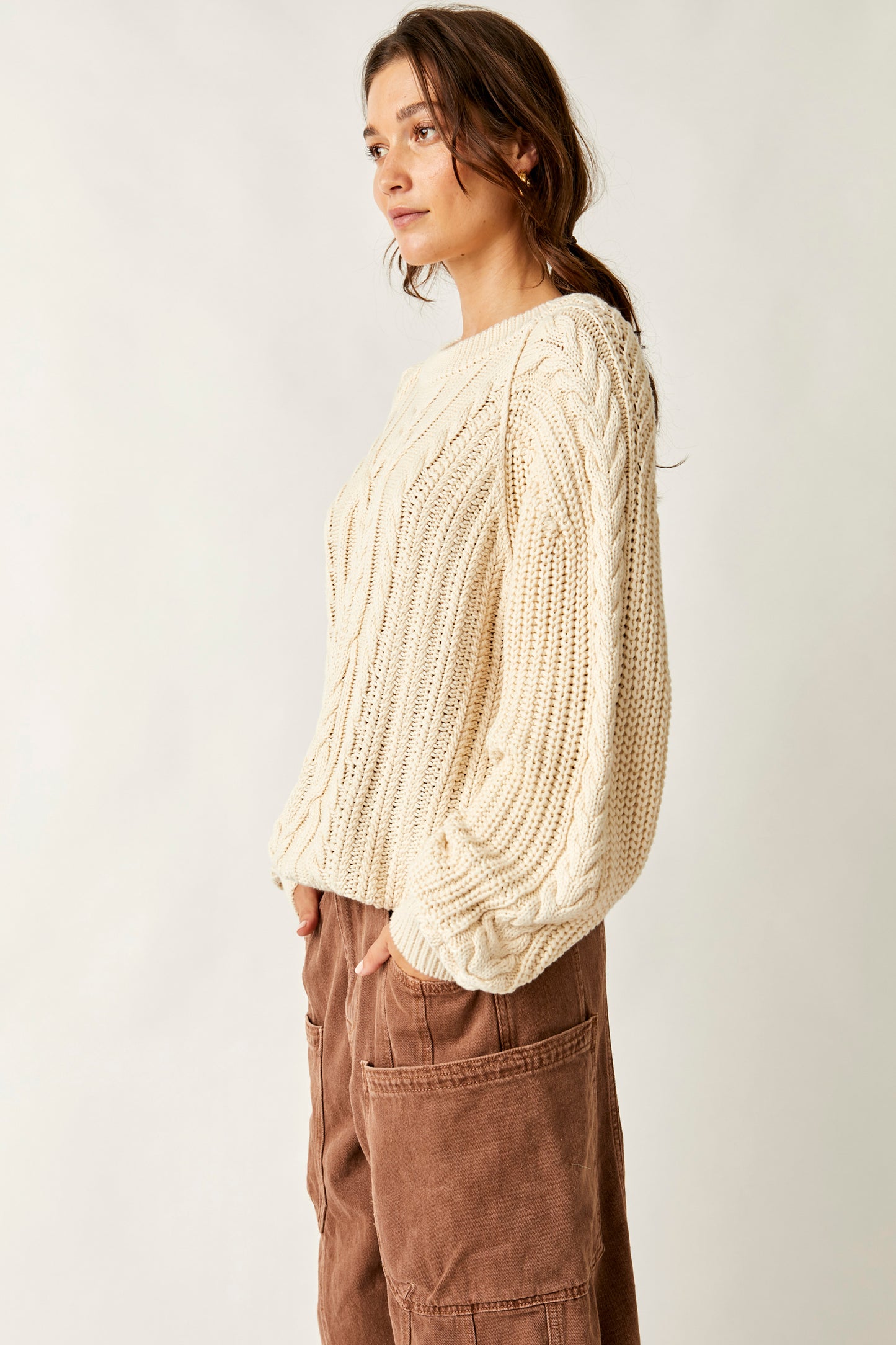 Frankie Cable Knit Cotton Sweater