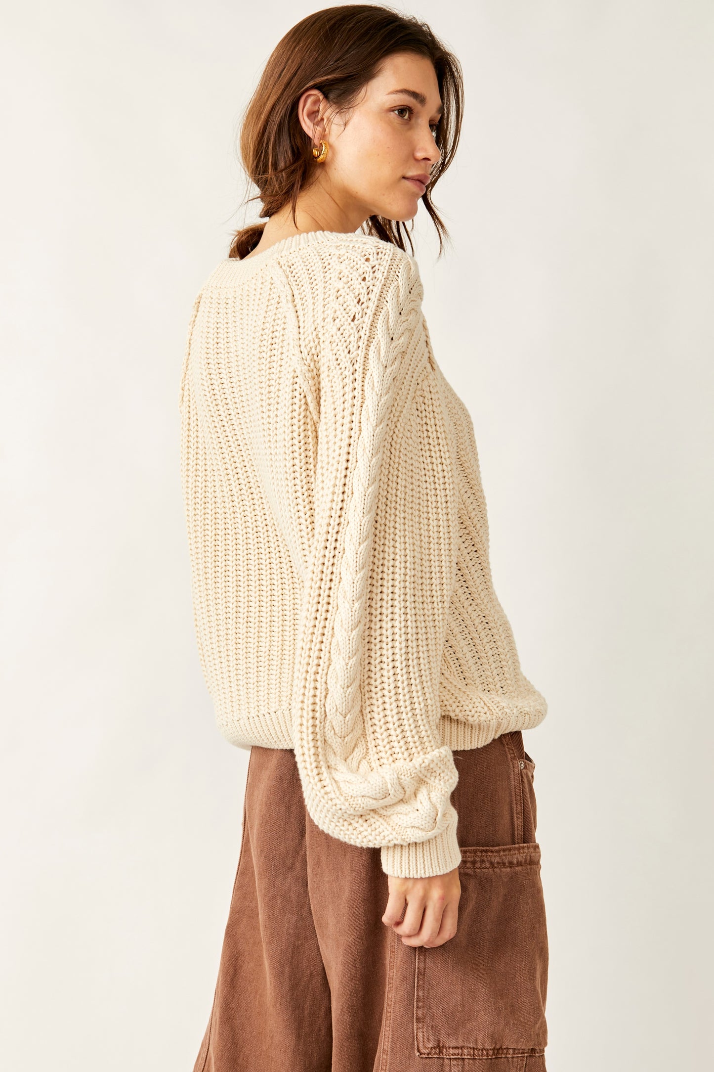 Frankie Cable Knit Cotton Sweater