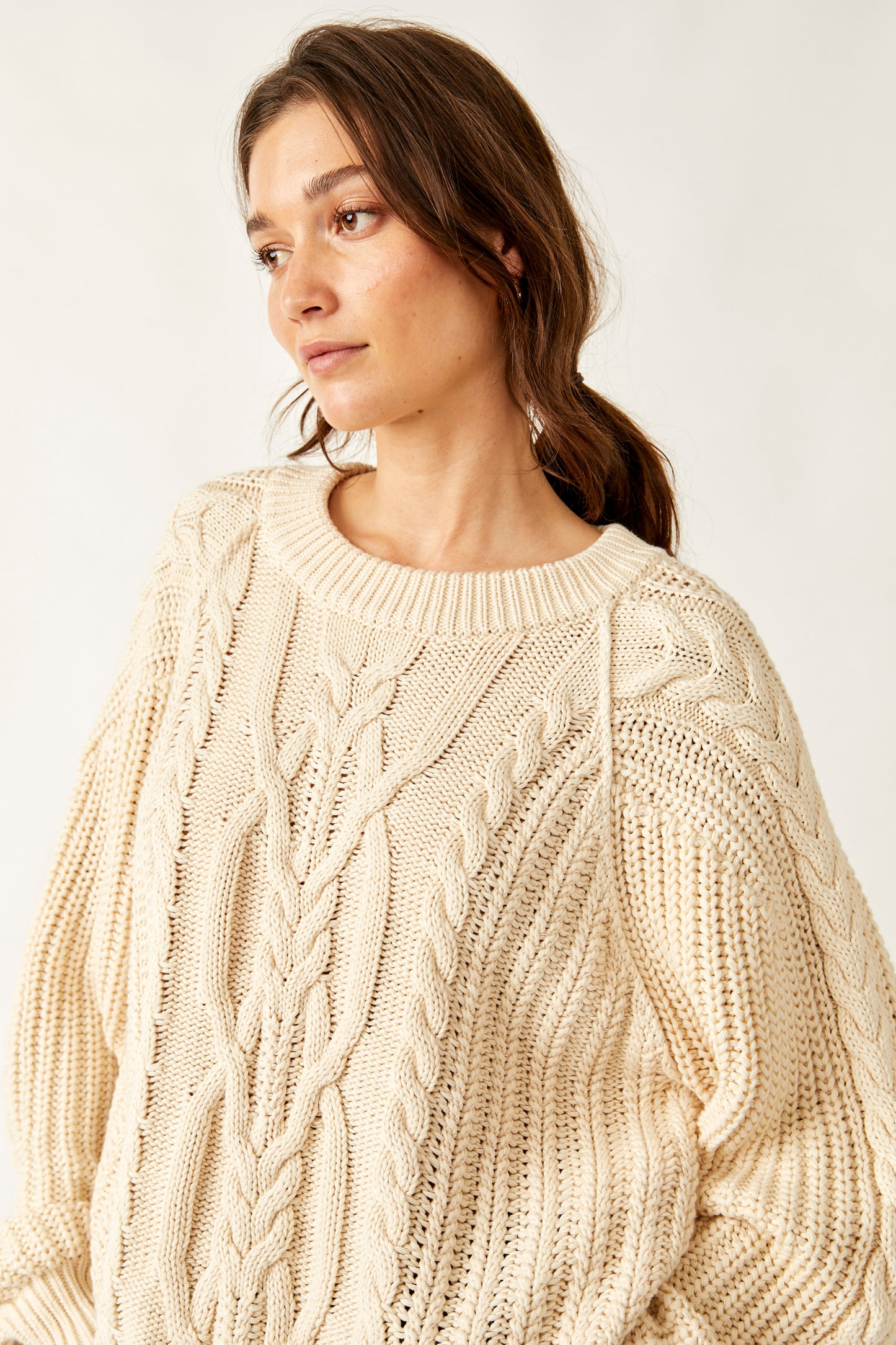 Frankie Cable Knit Cotton Sweater