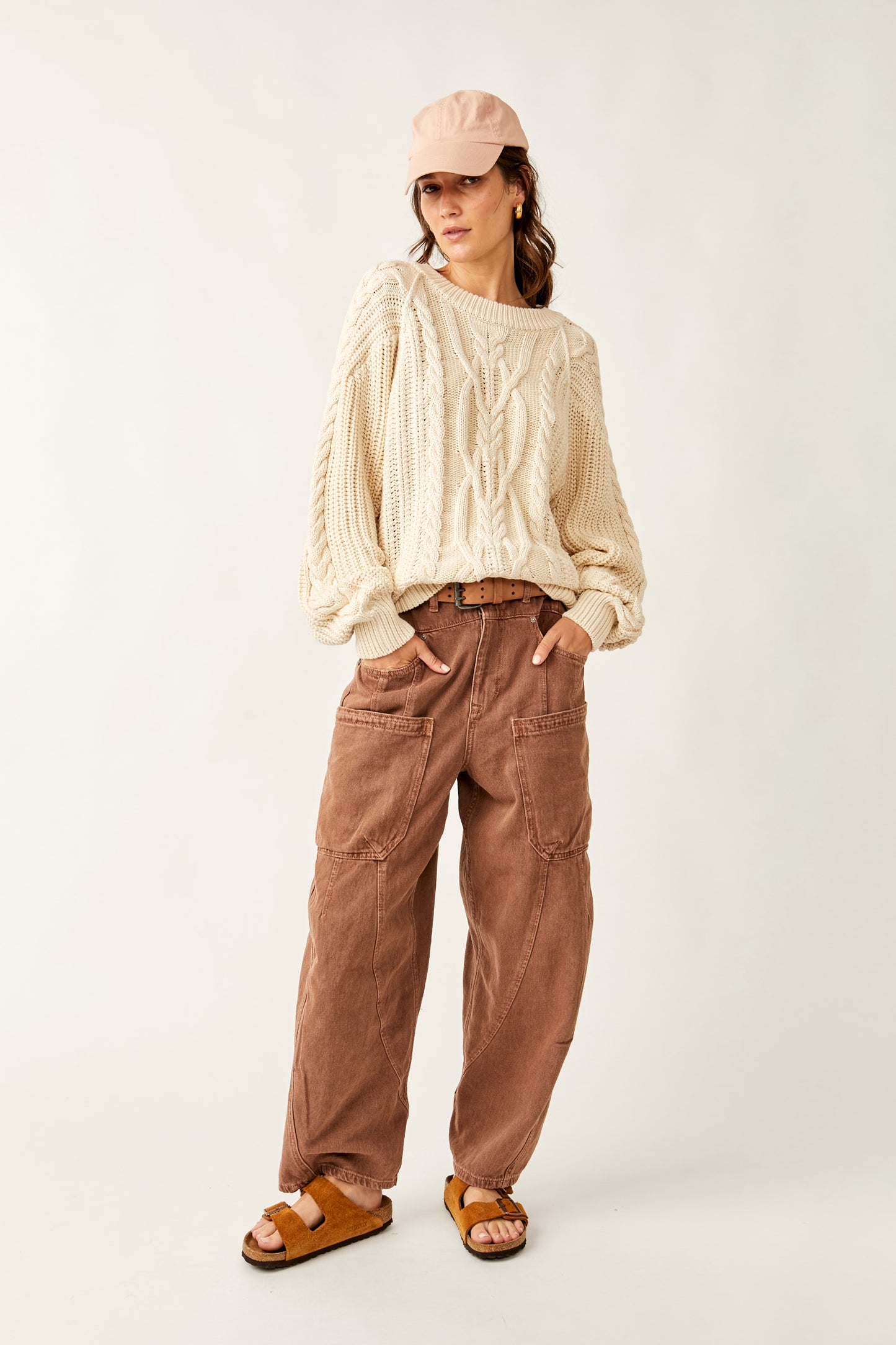 Frankie Cable Knit Cotton Sweater