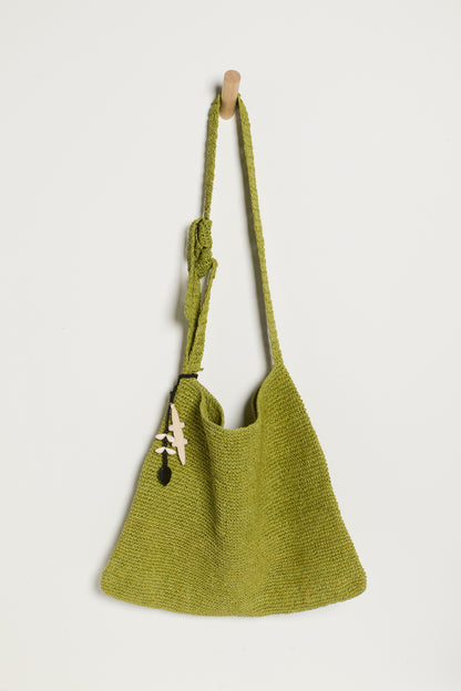 Coastal Crush Straw Tote in Matcha