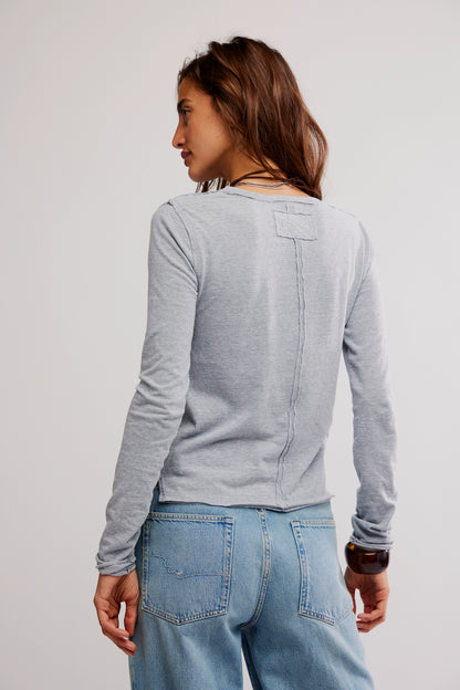 Nova Long Sleeve Tee in Greyhound