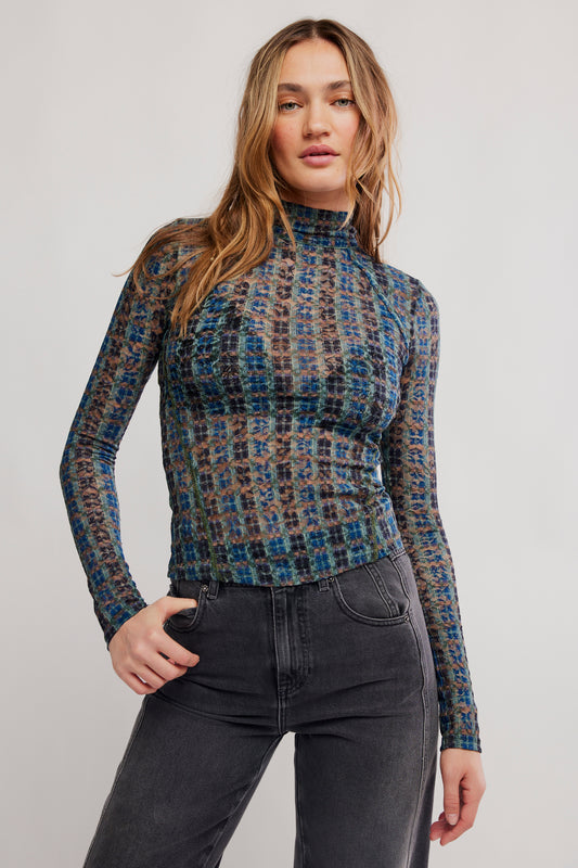 Lyric Sheer Lace Long Sleeve