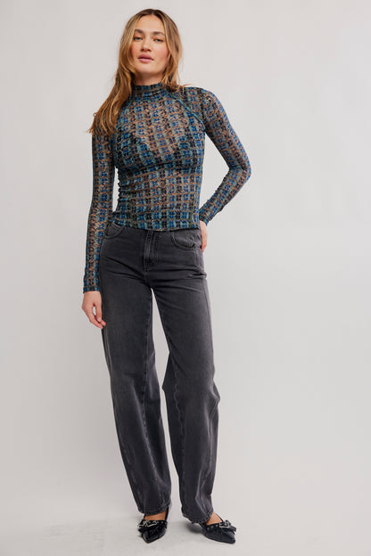 Lyric Sheer Lace Long Sleeve