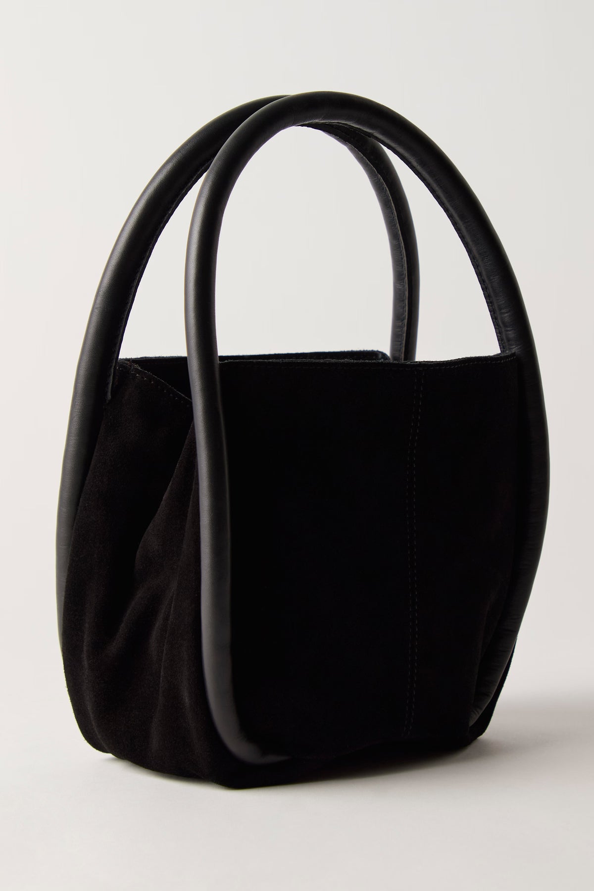 Barlow Suede Bucket Bag in Black