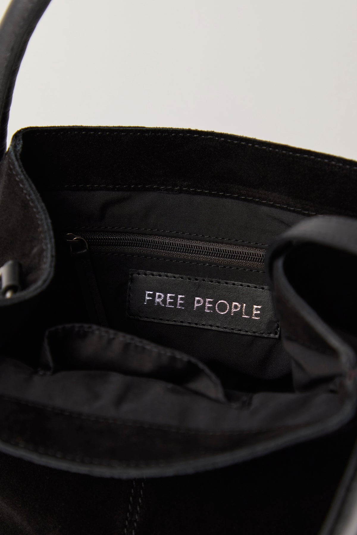 Barlow Suede Bucket Bag in Black
