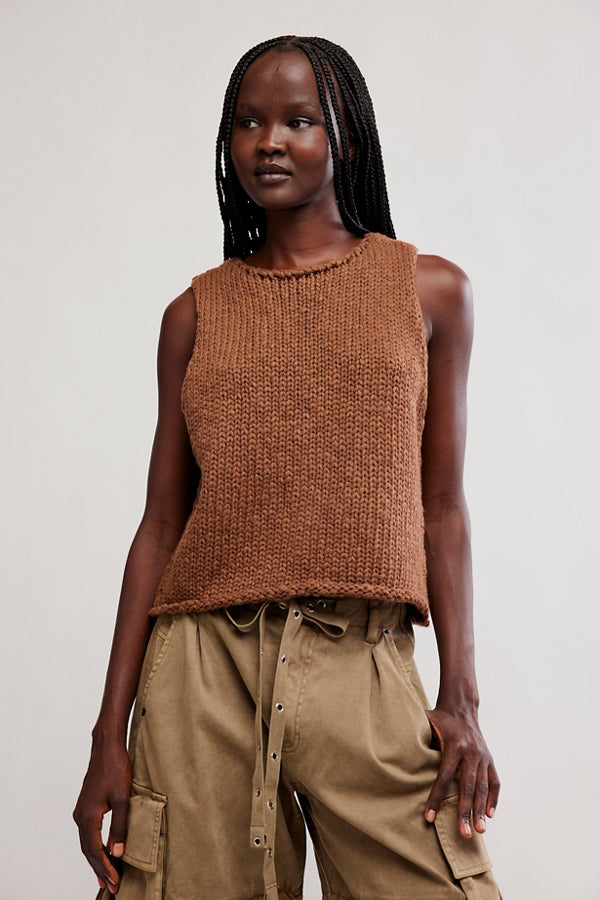 Opal Knit Tank in Emperador