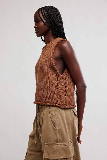 Opal Knit Tank in Emperador