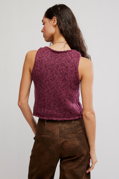 Opal Knit Tank in Sangria