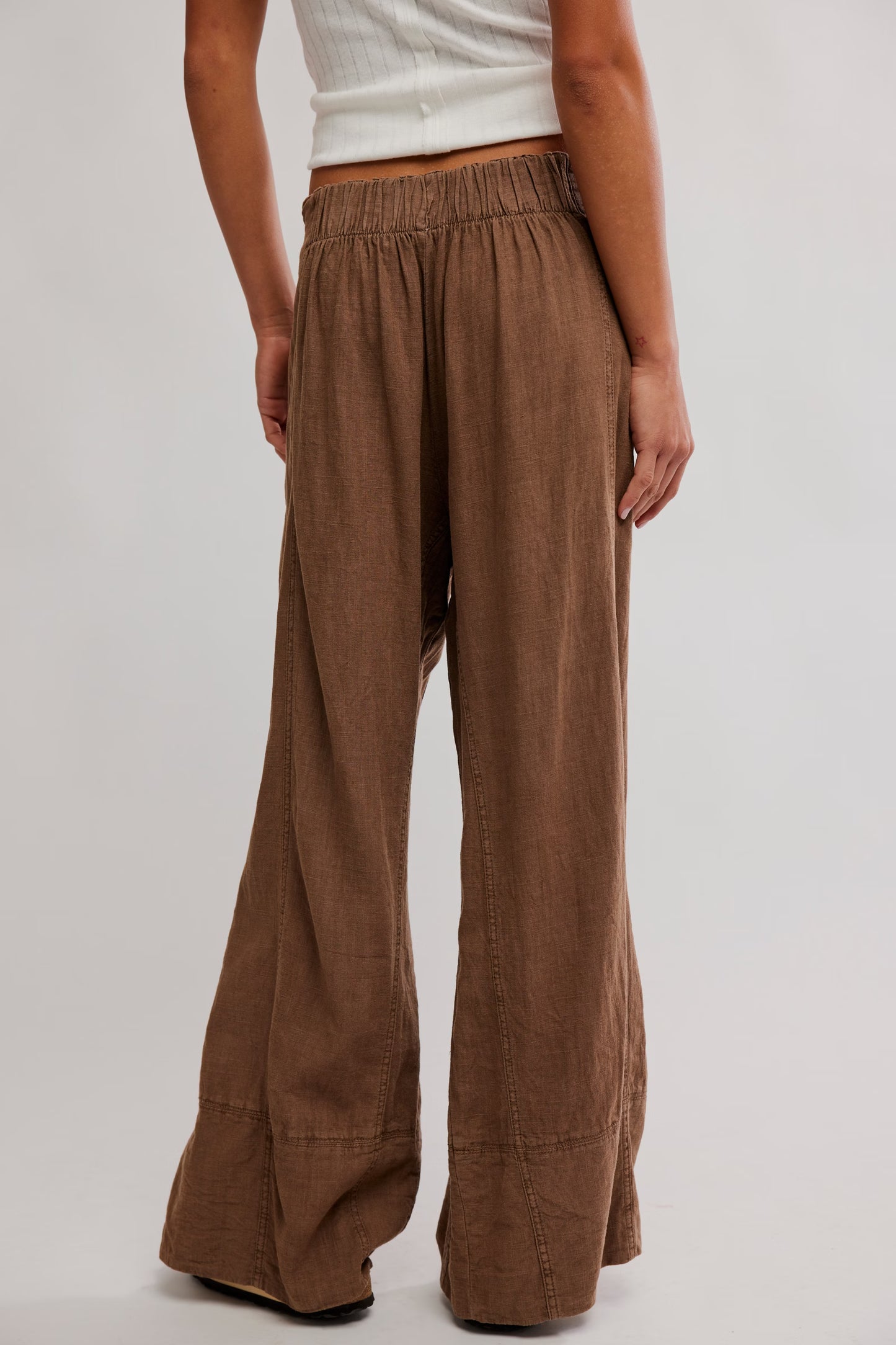 Day's End Linen Pull-On Pants in Double Espresso