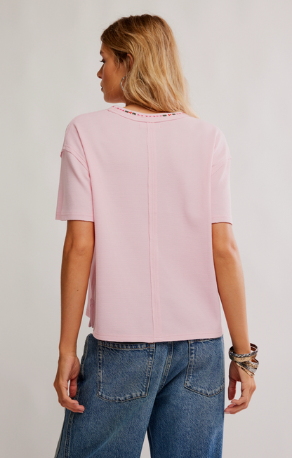 Merry Meowy Tee in Pink