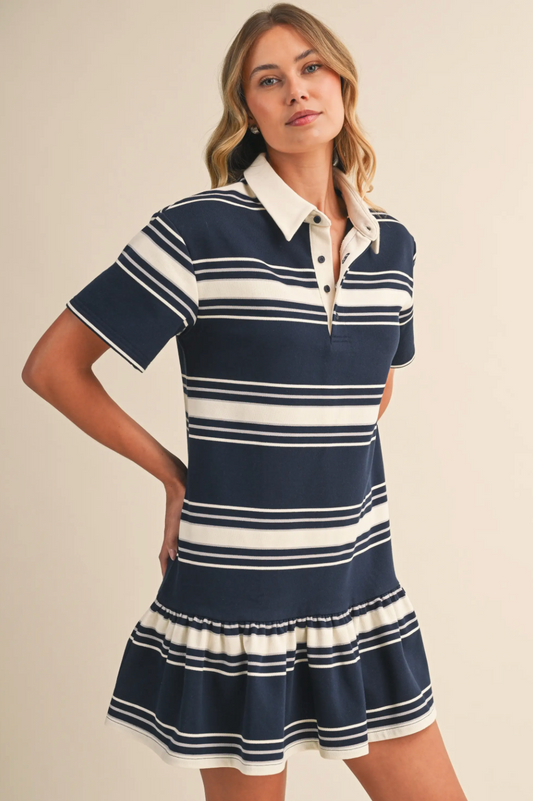 Short Sleeve Rugby Mini Dress