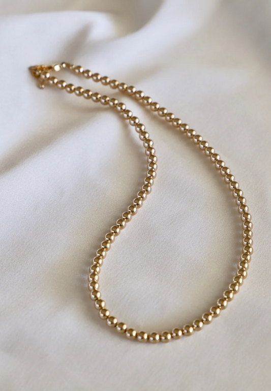 Gold Filled 5mm Beaded Necklace