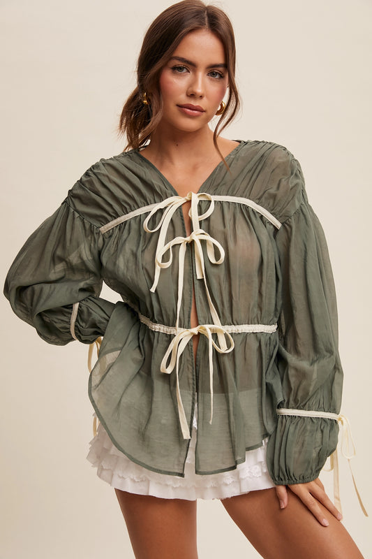 Ribbon Tie Blouse