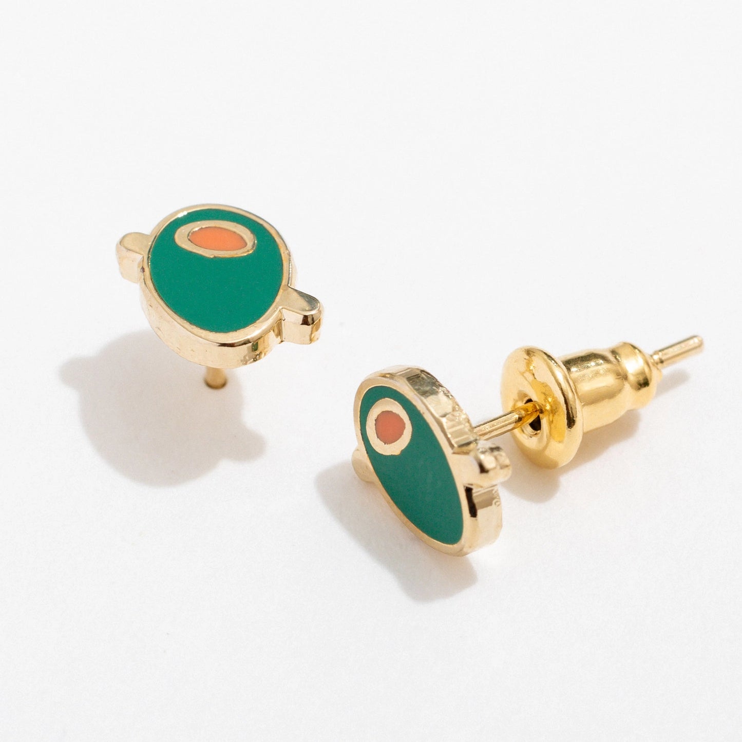 Olive Enamel Studs