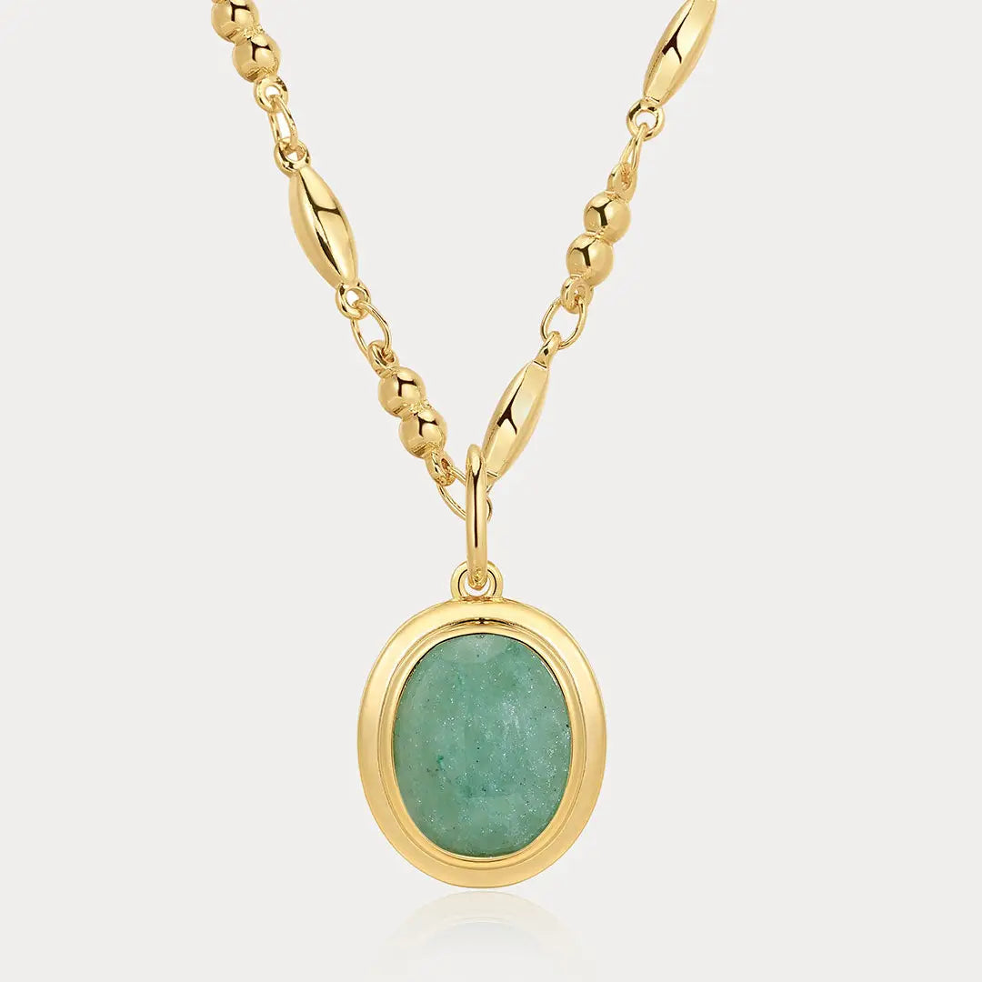 Sunset Stone Charm Necklace
