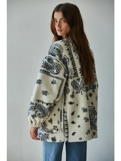 Sherpa Paisley Print Jacket