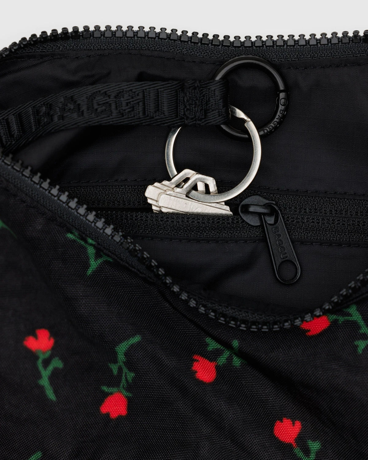Small Nylon Crescent Bag - Painted Wildflower
