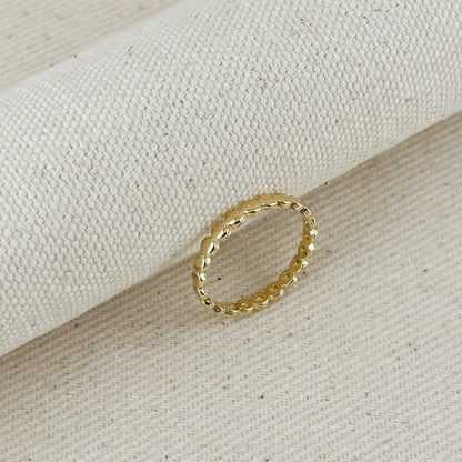 18k Gold Filled Beaded Band