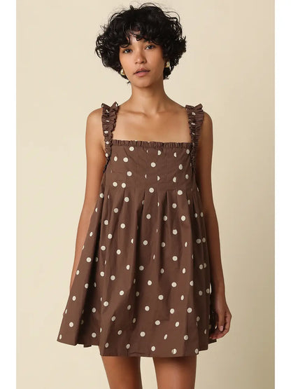 Camila Polka Dot Babydoll Mini Dress