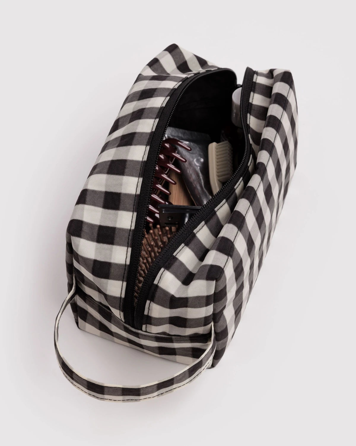 Dopp Kit - Black & Cream Gingham