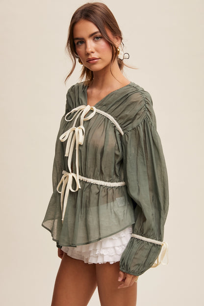 Ribbon Tie Blouse