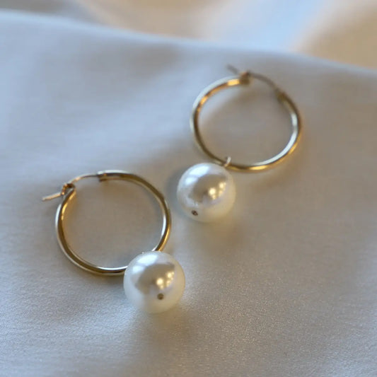 Oversized Audrey Pearl Hoops