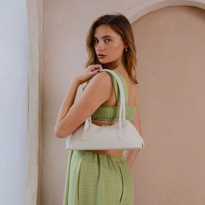 Dakota Ivory Recycled Vegan Shoulder Bag