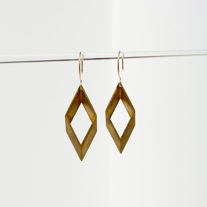 Open Brass Diamond Earring