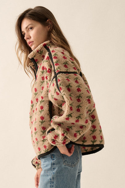 Floral Half Zip Fleece