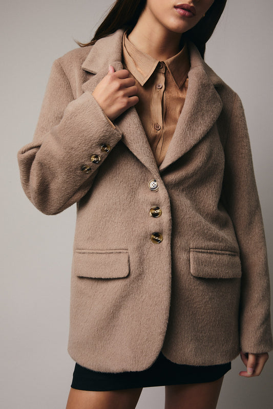 Button Down Wool Blazer