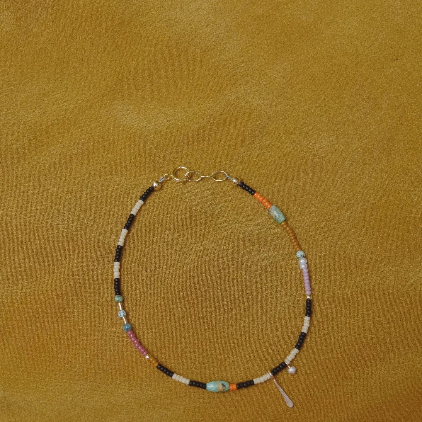 Single Strand Anklet in Stripes