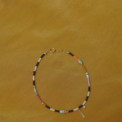 Single Strand Anklet in Stripes