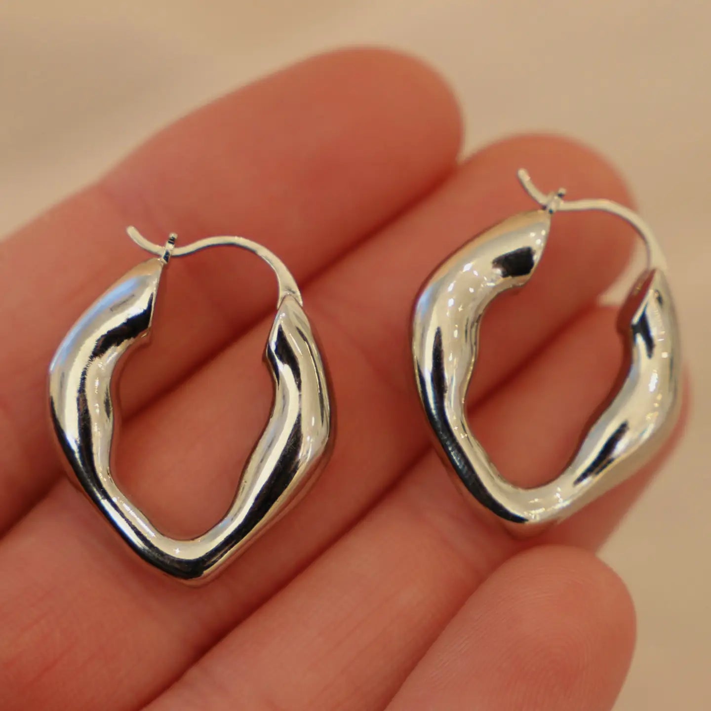 Organic Silver Hoops