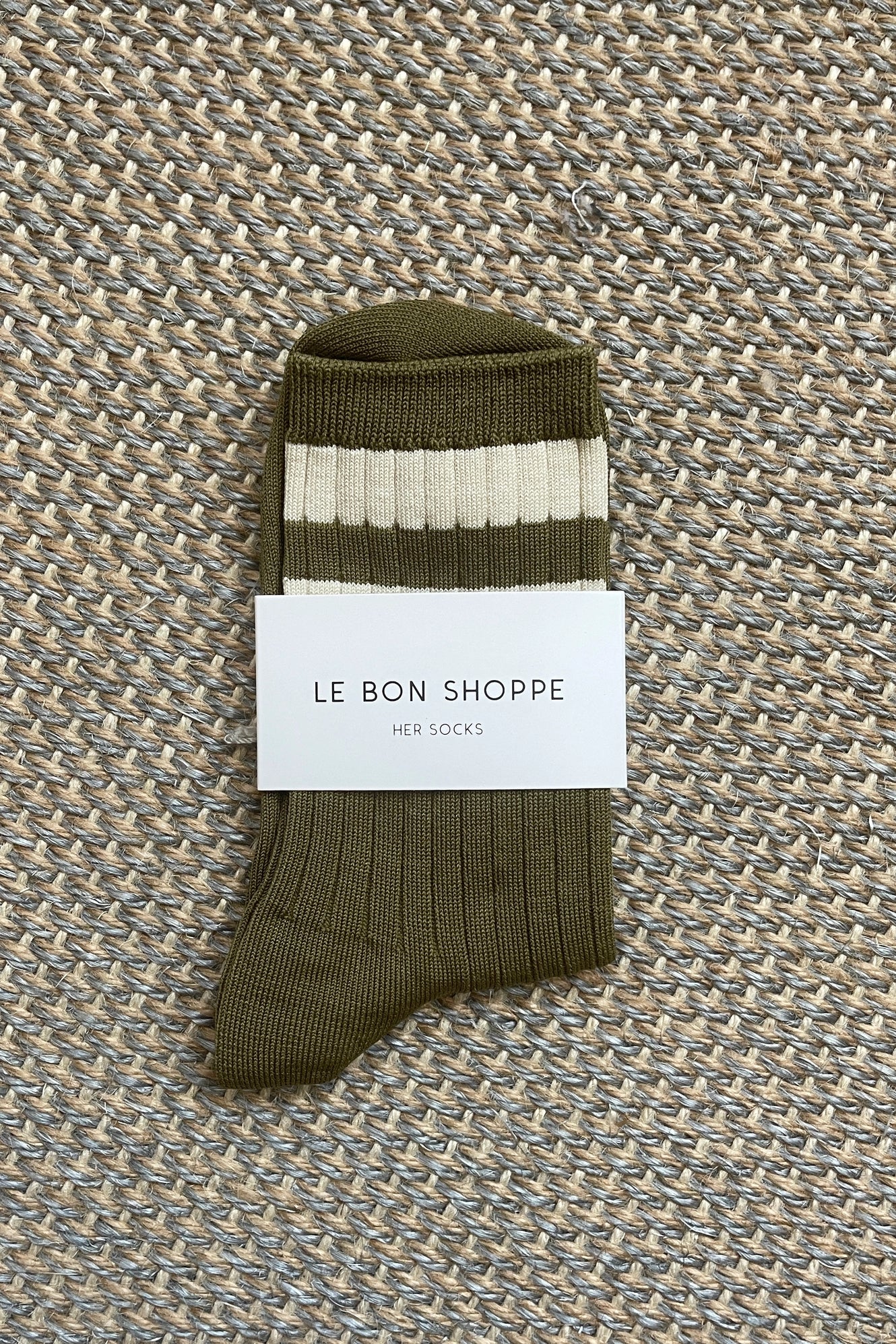 Her Varsity Socks in Fern