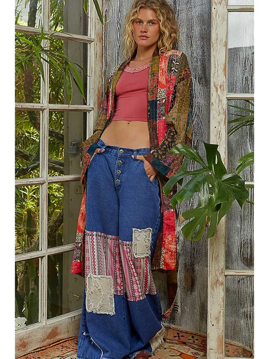 Long Sleeve Padded Kimono Jacket