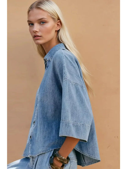 Oversized Denim Button Up