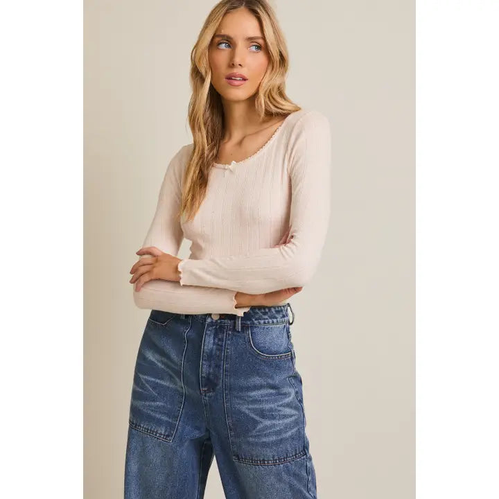 Round Neck Long Sleeve Bodysuit