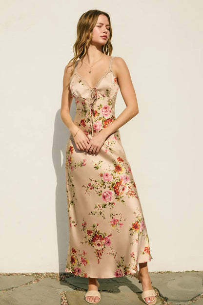 Serene Echo Lace Trim Maxi Dress