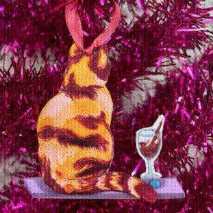 Bad Cat Ornament - Wine