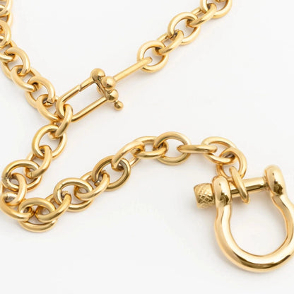 The Y Necklace in 18K Gold PVD