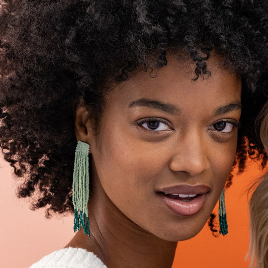 Ila Mixed Luxe Beaded Fringe Earrings
