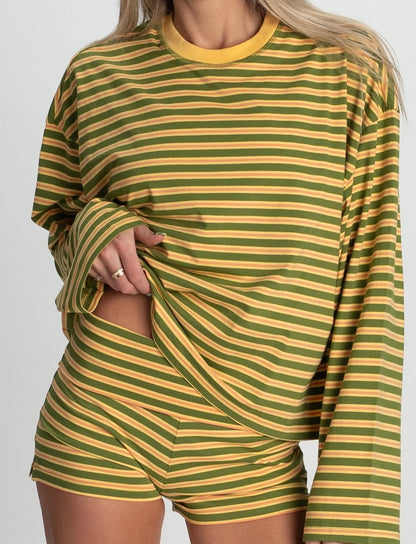 Striped Shorts in Melon